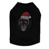 Dachshund Face with Santa Hat - Bling Rhinestone Christmas Dog Shirt, L Black view 1