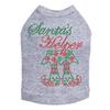 Santa's Helper - Bling Rhinestone Christmas Dog Shirt, M Heather Gray view 1