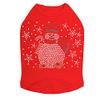 Snowman with Snowflakes & Candy Canes - Bling Rhinestone Christmas Dog Shirt, XL Red view 1
