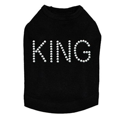 Bulldog Face (White) with Santa Hat - Bling Rhinestone Christmas Dog Shirt, XL Black