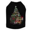 Christmas Tree #2 with Teddy Bear - Bling Rhinestone Christmas Dog Shirt, L Black view 1
