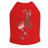 Christmas Stockings - Bling Rhinestone Christmas Dog Shirt, L Red view 1