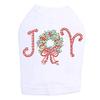 Joy Christmas Wreath - Bling Rhinestone Christmas Dog Shirt, 4XL White view 1