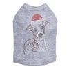 Italian Greyhound Face with Santa Hat - Bling Rhinestone Christmas Dog Shirt, 3XL Heather Gray view 1