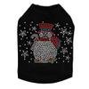 Snowman with Snowflakes & Candy Canes - Bling Rhinestone Christmas Dog Shirt, 4XL Black view 1