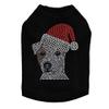 Jack Russell Terrier with Santa Hat - Bling Rhinestone Christmas Dog Shirt, L Black view 1