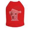 Jack Russell Terrier with Santa Hat - Bling Rhinestone Christmas Dog Shirt, XL Red view 1