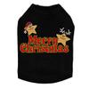 Merry Christmas Glitter Stars - Bling Rhinestone Christmas Dog Shirt, L Black view 1