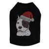 Pit Bull with Santa Hat - Bling Rhinestone Christmas Dog Shirt, XL Black view 1