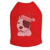 Pit Bull with Santa Hat - Bling Rhinestone Christmas Dog Shirt, XL Red view 1