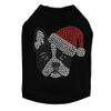 Boston Terrier with Santa Hat - Bling Rhinestone Christmas Dog Shirt, 3XL Black view 1
