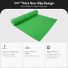 Fitvids 1/4-Inch High Density Thick Non Slip Yoga Mat with Knee Pad and Carrying Strap for Workout, Pilates, Gym Home Exercise, Green view 2