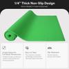 Fitvids 1/4-Inch High Density Thick Non Slip Yoga Mat with Knee Pad and Carrying Strap for Workout, Pilates, Gym Home Exercise, Green view 3