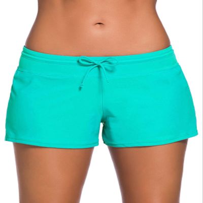 Aleumdr Women 3" Swimsuit Shorts Tankini Swim Briefs Plus Size Bottom Boardshort Summer Swimwear Beach Trunks for Girls Mint Green XX-Large