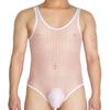 Men's Hollow Lace Leotards Bikini Briefs Bottom Vest Jacquard Male Bodysuit Pink M view 1