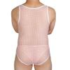 Men's Hollow Lace Leotards Bikini Briefs Bottom Vest Jacquard Male Bodysuit Pink M view 2