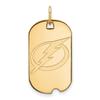 Sterling Silver w/GP NHL LogoArt Tampa Bay Lightning Small Dog Tag view 1