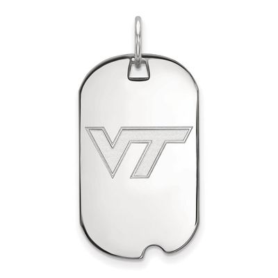 Sterling Silver LogoArt Virginia Tech Small Dog Tag