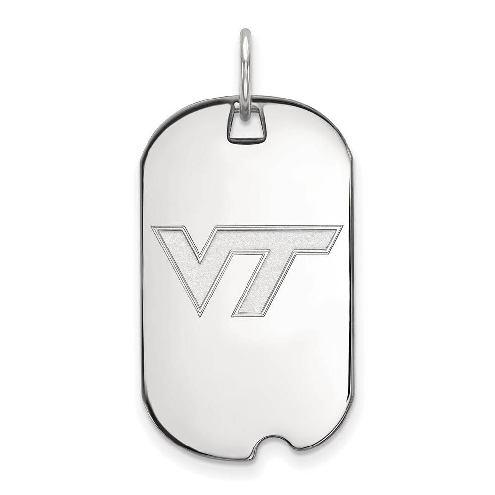 Sterling Silver LogoArt Virginia Tech Small Dog Tag