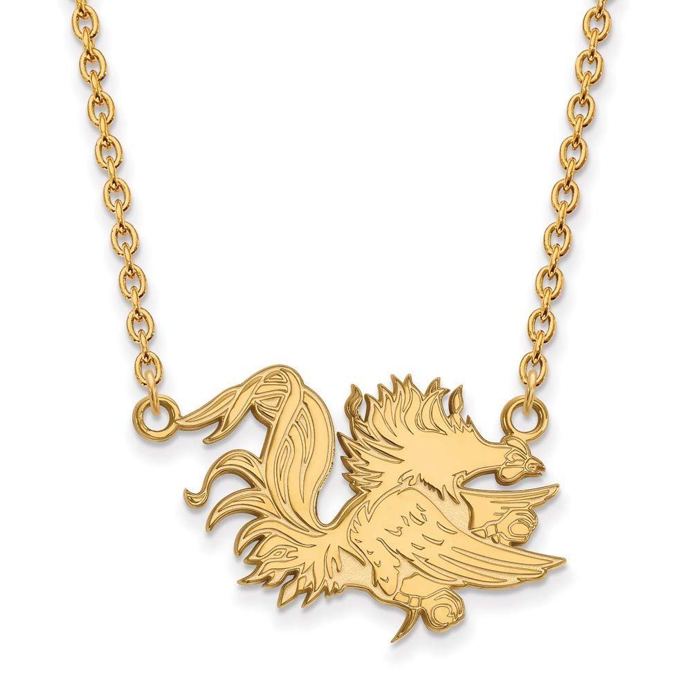 South Carolina Large (3/4 Inch) Pendant w/ Necklace (14k Yellow Gold)