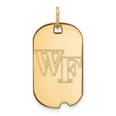 Sterling Silver w/GP LogoArt Wake Forest University Small Dog Tag