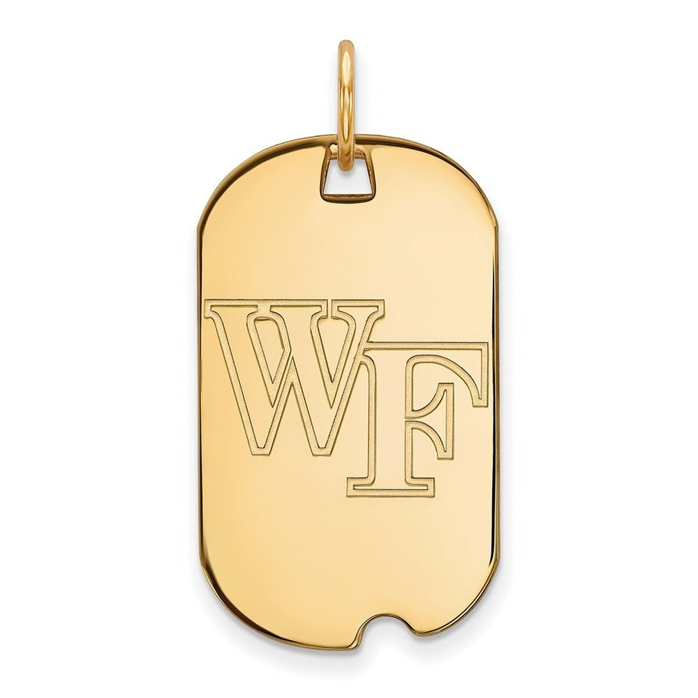 Sterling Silver w/GP LogoArt Wake Forest University Small Dog Tag