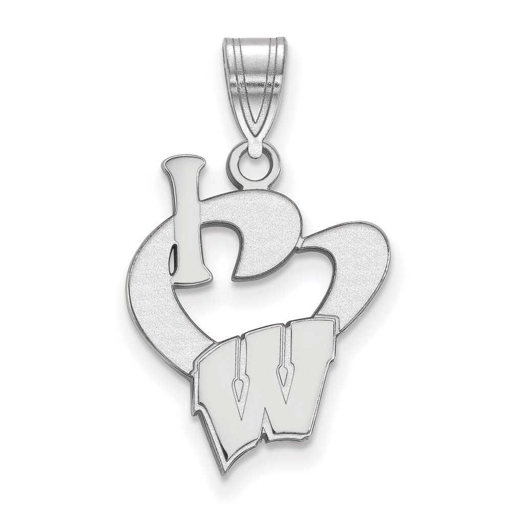 Sterling Silver LogoArt University of Wisconsin Small Dog Tag