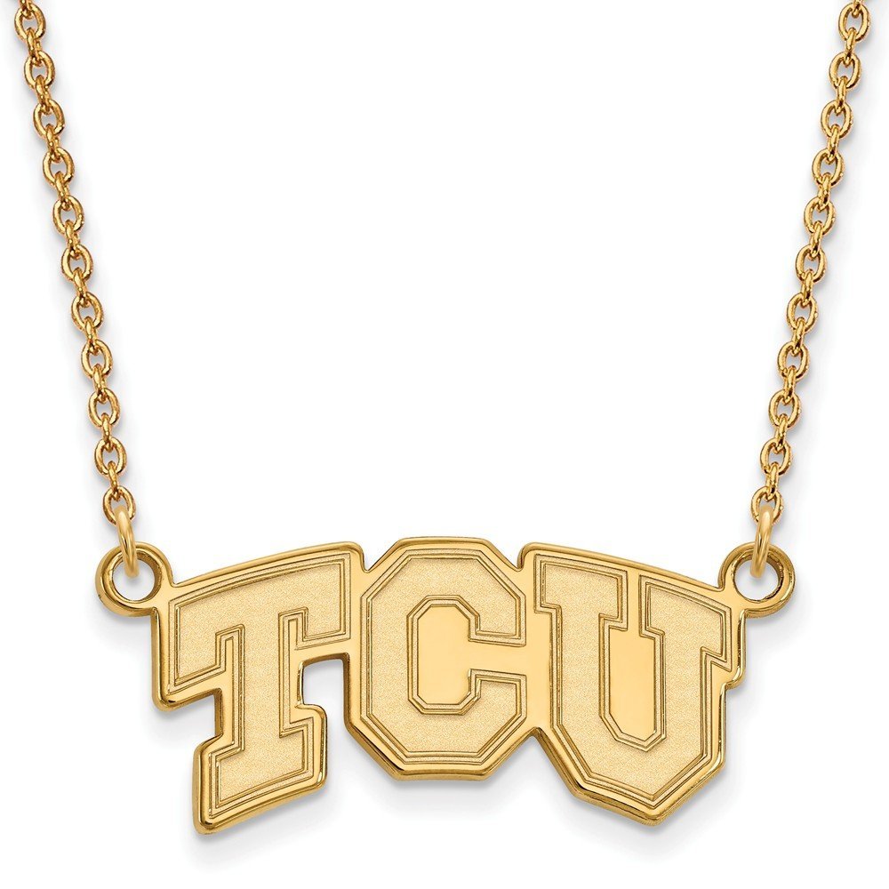 TCU Small (1/2 Inch) Pendant w/Necklace (10k Yellow Gold)