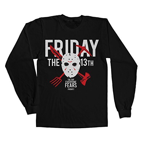Friday The 13th Officially Licensed The Day Everyone Fears LS T-Shirt (Black), XX-Large