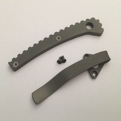 Titanium Back Spacer and Pocket Clip Set For Spyderco Military Pocket Knife C36GPE C36GPCMOBK