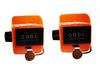Jackie Pack of 2 Handheld 4 Digit Number Counter Mechanical Tally Lap Tracker Manual Clicker Orange view 1
