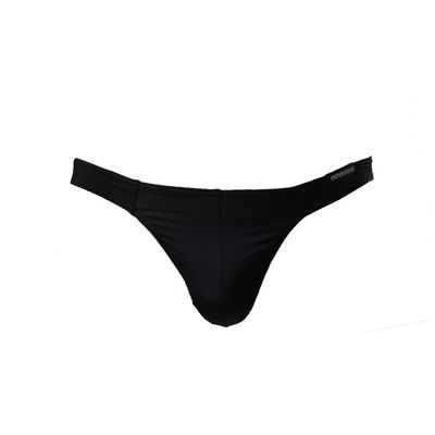 Summer thin ice silk thong, man sexy ultra-thin underwear T-back W47 (XL: 32'', Black)