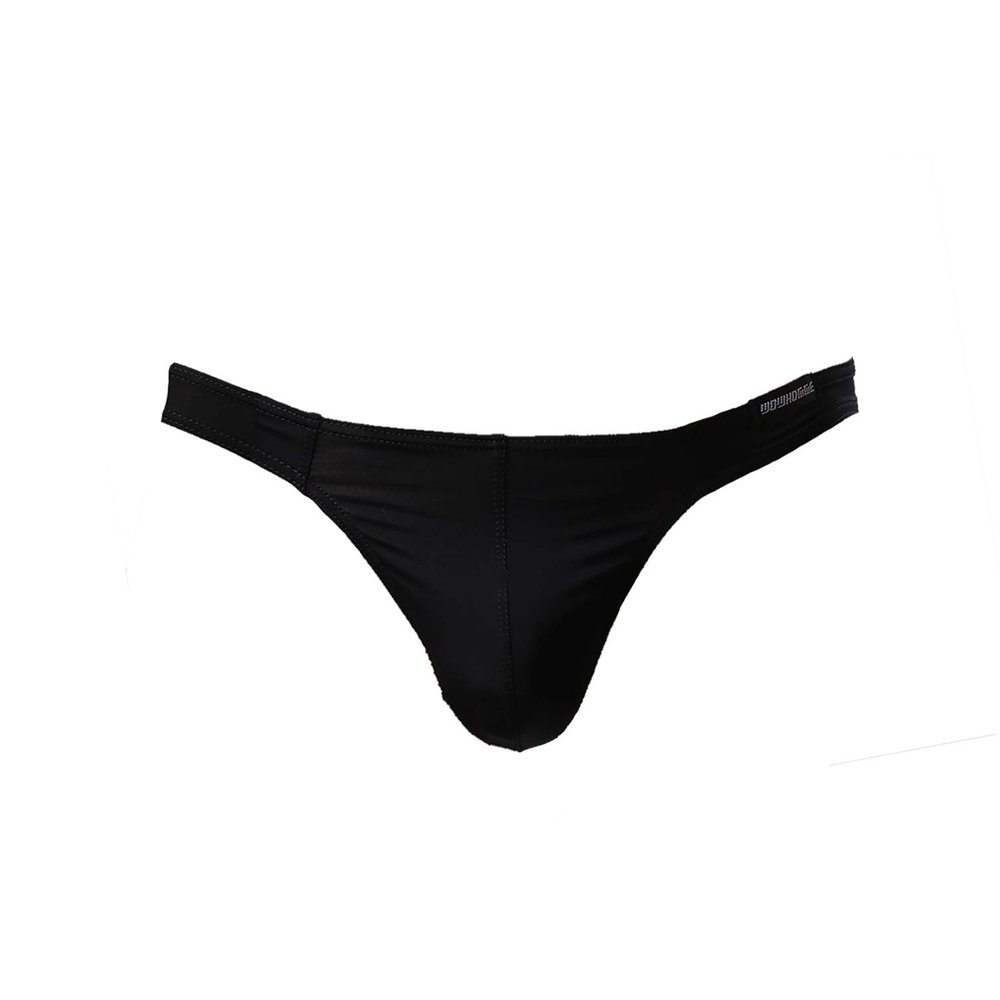 Summer thin ice silk thong, man sexy ultra-thin underwear T-back W47 (XL: 32'', Black)