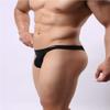 Summer thin ice silk thong, man sexy ultra-thin underwear T-back W47 (XL: 32'', Black) view 3