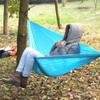 Double hammocklightweight portable parachute hammock, breathable,106in56in ,black, green, ,blue, orange (blue) view 4