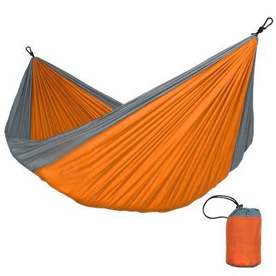 Double hammock,Colors Assorted, breathable, outdoor swing, outdoor&camping tool, Size L 126in79in,black+red,orange+grey, blue+orange, blue+green (orange+grey)