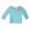 KicKee Pants Little Girls Long Sleeve Flower Tee, Glacier with Blush, 2T view 1
