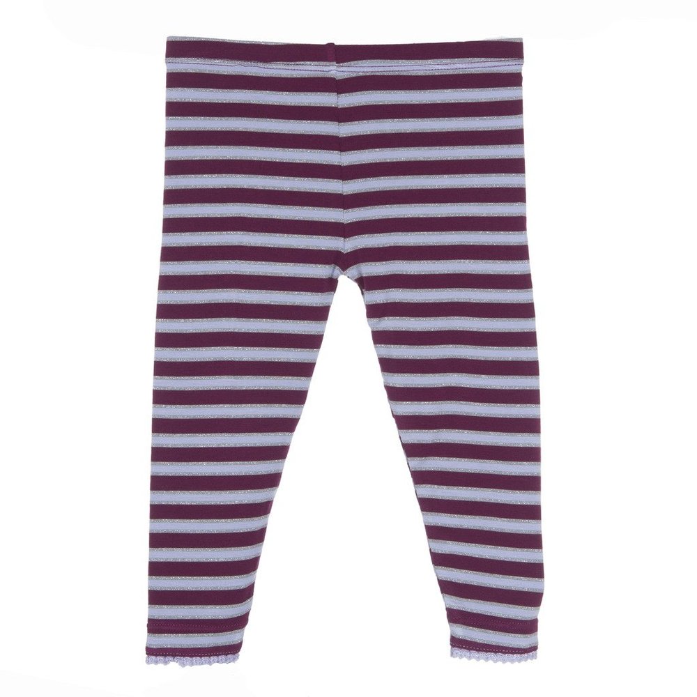 KicKee Pants Little Girls Scalloped Legging, Girl Tundra Stripe, 12-18 Months