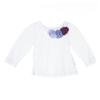 KicKee Pants Little Girls Long Sleeve Flower Tee, Natural with Lilac, 2T view 1