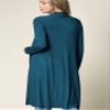 LL WSK1048 Women's Solid Casual Long Sleeve Open Front Long Cardigan XL Teal view 4