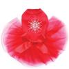 Snowflake #2 - Bling Rhinestone Christmas Dog Tutu Dress, XL Red view 1