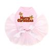 Merry Christmas Glitter Stars - Bling Rhinestone Christmas Dog Tutu Dress, S Pink view 1