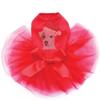Jack Russell Terrier with Santa Hat - Bling Rhinestone Christmas Dog Tutu Dress, XL Red view 1