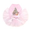 Christmas Tree #2 with Teddy Bear - Bling Rhinestone Christmas Dog Tutu Dress, 3XL Pink view 1