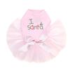 I Love Santa - Bling Rhinestone Christmas Dog Tutu Dress, XS Pink view 1