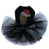 Yorkie Face # 1 with Santa Hat - Bling Rhinestone Christmas Dog Tutu Dress, 3XL Black view 1