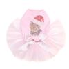 Yorkie Face # 1 with Santa Hat - Bling Rhinestone Christmas Dog Tutu Dress, 4XL Pink view 1