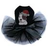 Pit Bull with Santa Hat - Bling Rhinestone Christmas Dog Tutu Dress, L Black view 1