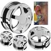 MoDTanOiz 1/2 inch Gauge Gauges 12mm Ear Plugs Plug Weight Flesh Tunnels Tunnel Streching Ears Double Single Flare Steel Stone Wood Earrings Silicone Men Women Black 1/2 12mm view 2