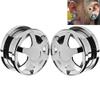 MoDTanOiz 1/2 inch Gauge Gauges 12mm Ear Plugs Plug Weight Flesh Tunnels Tunnel Streching Ears Double Single Flare Steel Stone Wood Earrings Silicone Men Women Black 1/2 12mm view 4